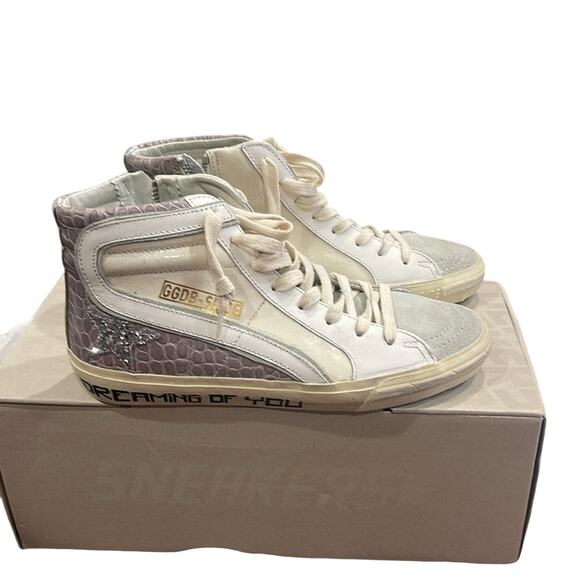 Golden Goose Slide Sneakers Cream Pink Silver White | Distressed Size 36 BNIB - Picture 5 of 8
